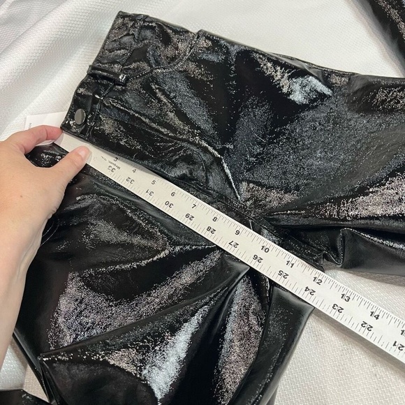 Lelis Black Shiny Faux‎ Leather Sz XS Womens NWT - Picture 6 of 8